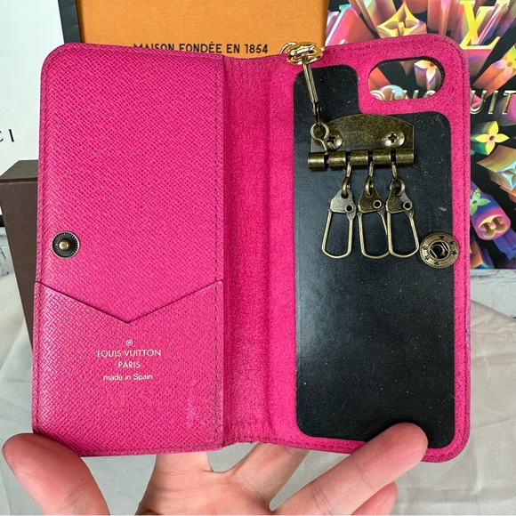 Louis Vuitton 4 key holder wallet with bag charm keychain CUSTOM - Picture 4 of 16